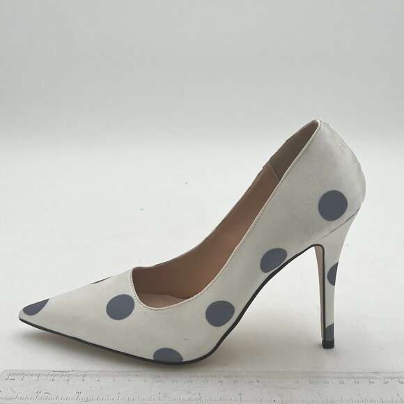 FSJ Shoes - FSJ White Dots Pointed Toe Pumps High Heel Stilettos Slip On Office Cute Shoes